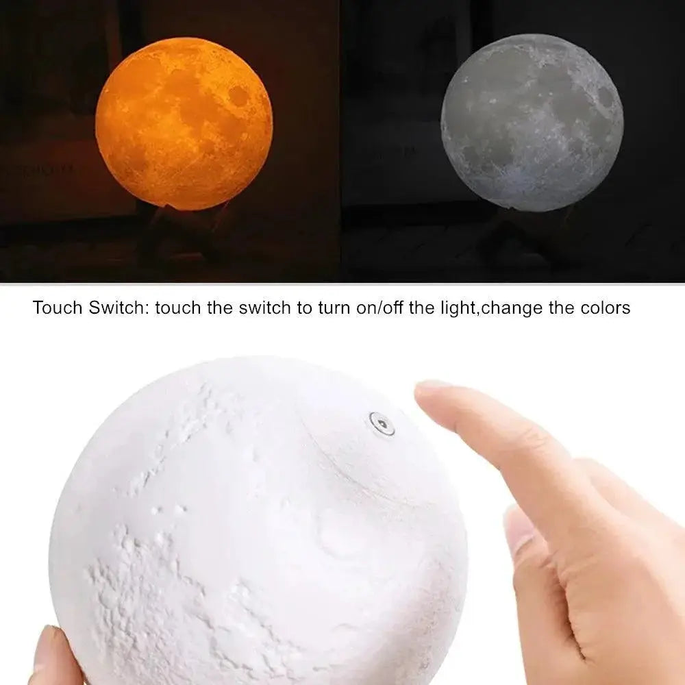 Moon Lamp Dropship 3D Print Colorful USB Night Light Gift