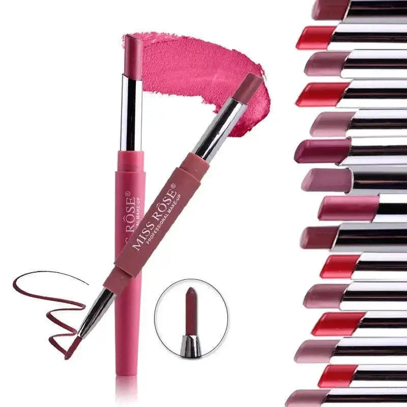 Dual Ended Lipstick Pencil Set Matte Waterproof Lip Liner