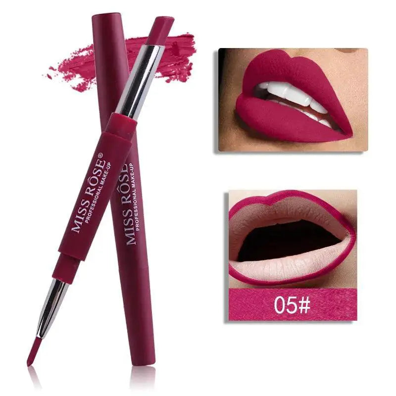 Dual Ended Lipstick Pencil Set Matte Waterproof Lip Liner