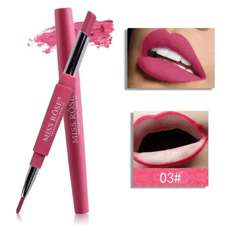 Dual Ended Lipstick Pencil Set Matte Waterproof Lip Liner