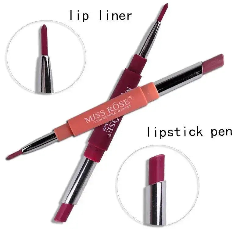 Dual Ended Lipstick Pencil Set Matte Waterproof Lip Liner