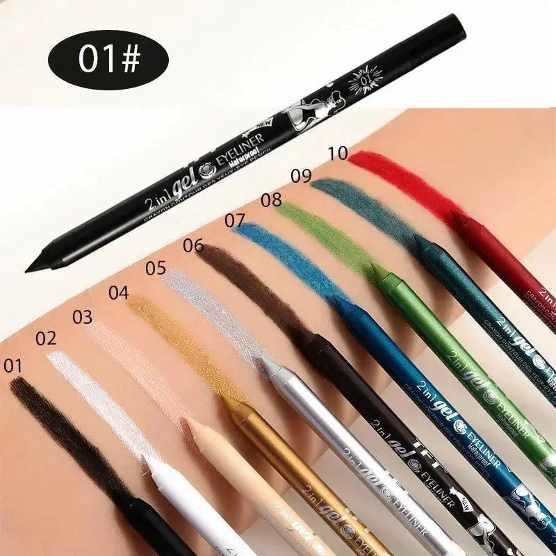 Dual Gel Pencil Waterproof Eyeliner And Lip Liner For Eyes
