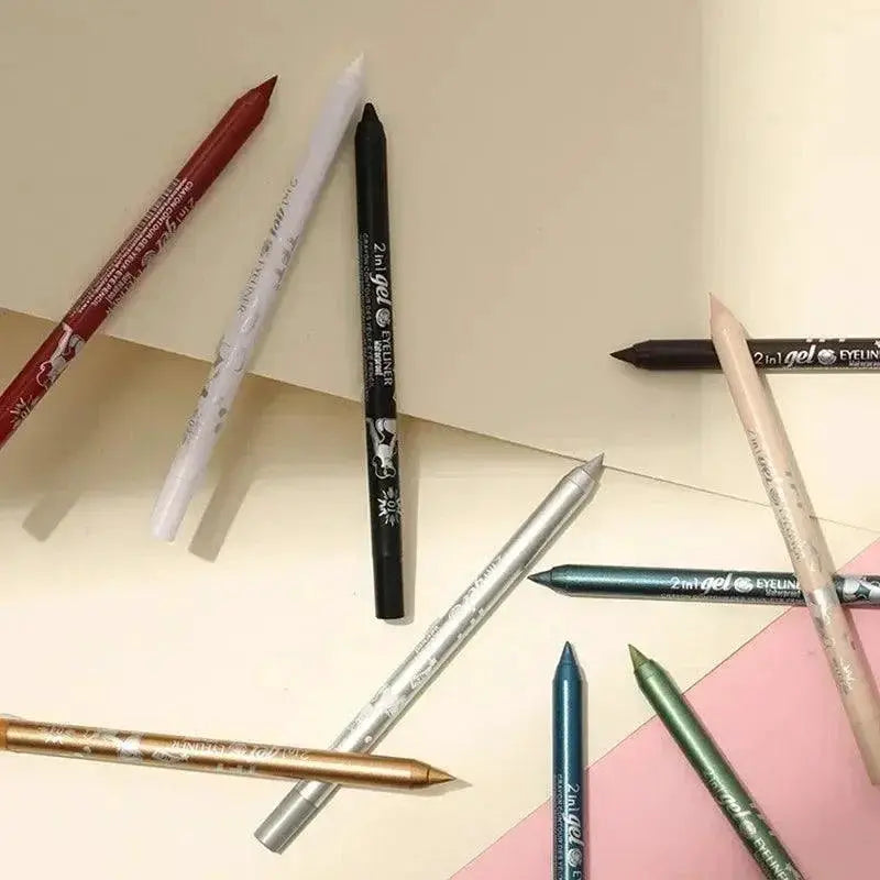 Dual Gel Pencil Waterproof Eyeliner And Lip Liner For Eyes