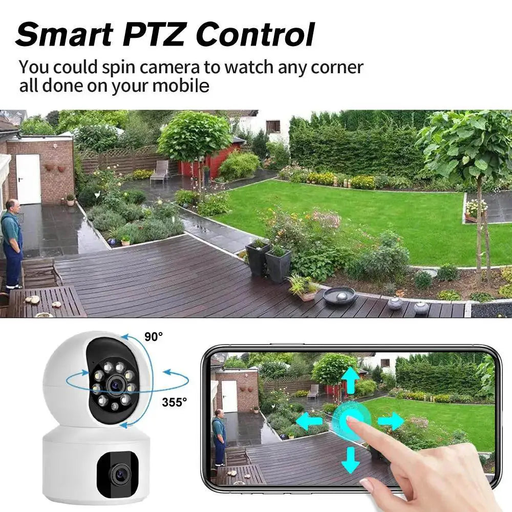 Dual Lens 360 WiFi Smart Home Security Camera Night Vision
