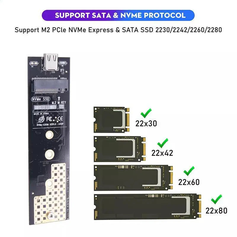 Dual Protocol M2 SSD Enclosure for High Speed Transfer