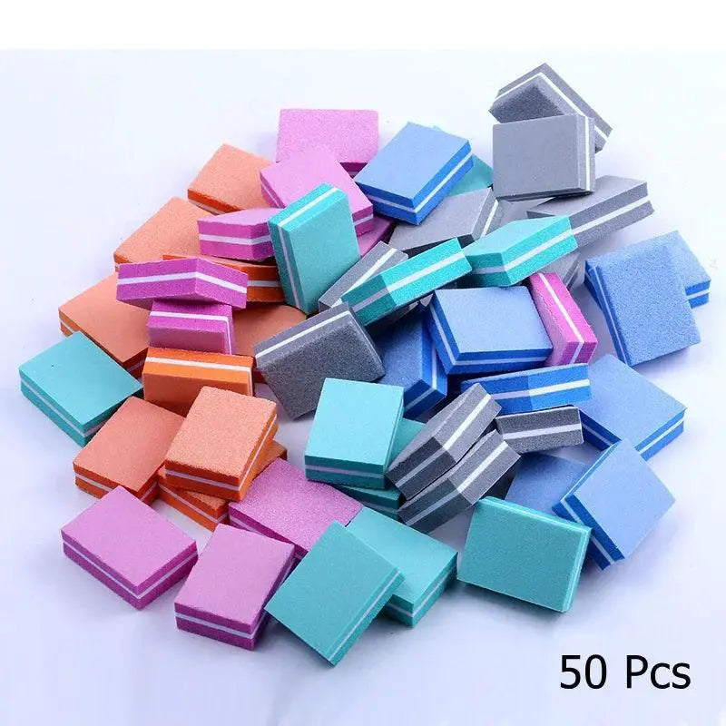 Dual Sided Colorful Sponge Nail File Blocks For Nail Care