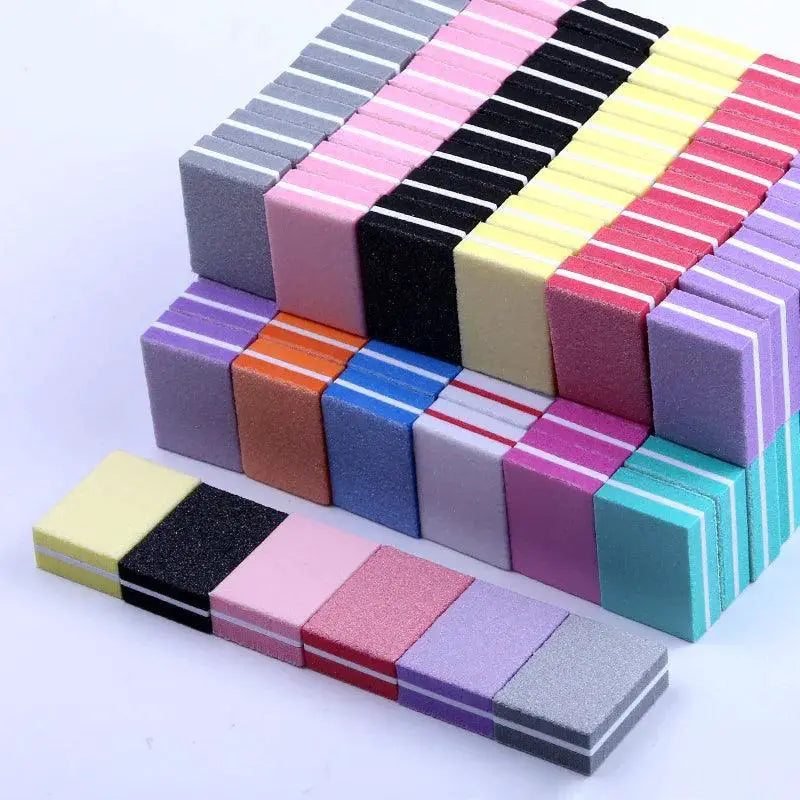 Dual Sided Colorful Sponge Nail File Blocks For Nail Care