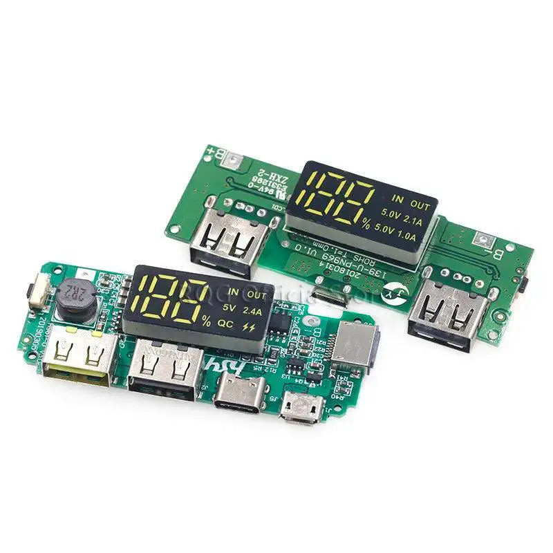 Dual USB Lithium Battery Charger Module With LED Display