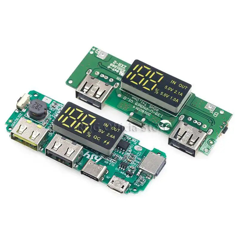 Dual USB Lithium Battery Charger Module With LED Display