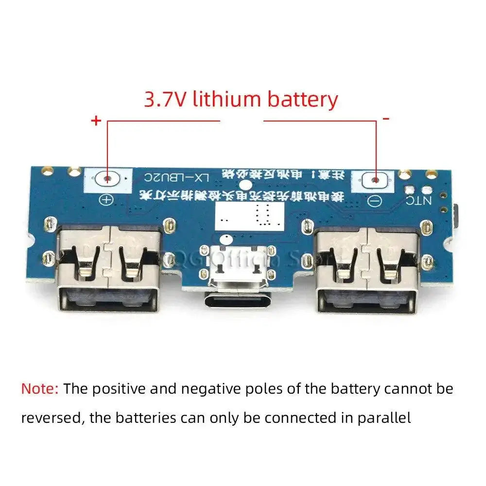Dual USB Lithium Battery Charger Module With LED Display