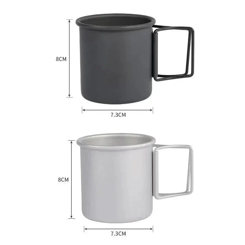 Durable 300ml Aluminum Camping Mug for Hiking and Picnics