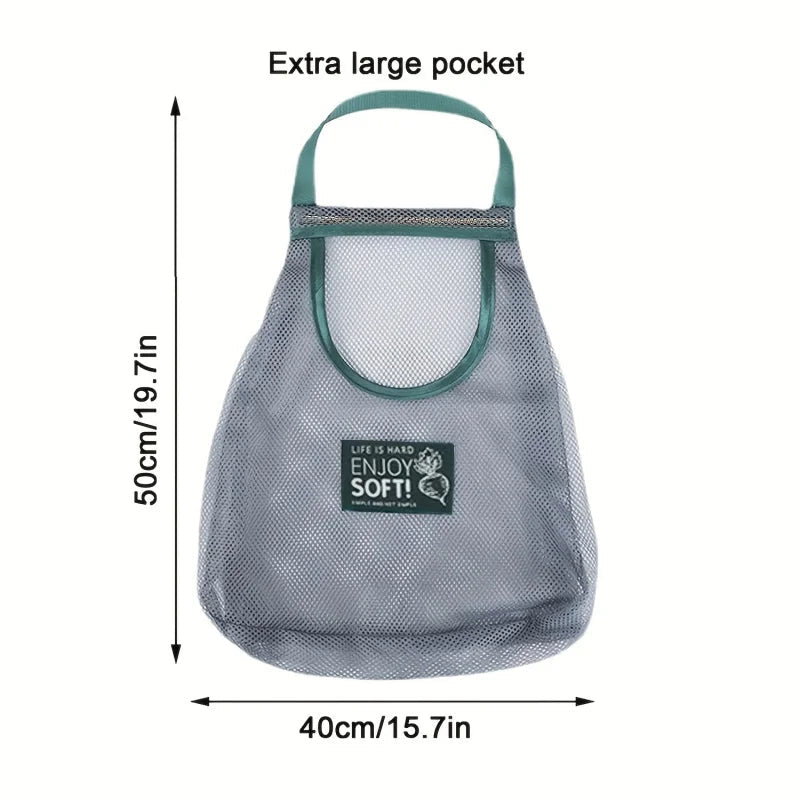 Durable Hanging Mesh Storage Bags For Garlic Potato And Onions Pantry Ventilated