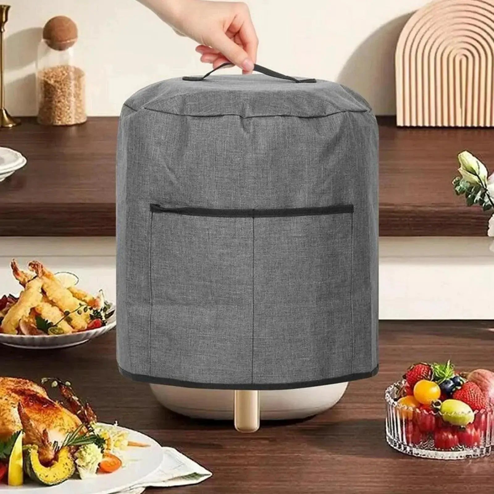 Durable Oxford Cloth Air Fryer Dust Cover With Pockets