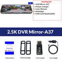 E-ACE 2K Car DVR WIFI GPS Mirror - Night Vision 24H Parking 1080P Front Cam Plus