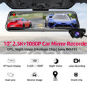 E-ACE 2K Car DVR WIFI GPS Mirror - Night Vision 24H Parking 1080P Front Cam Plus
