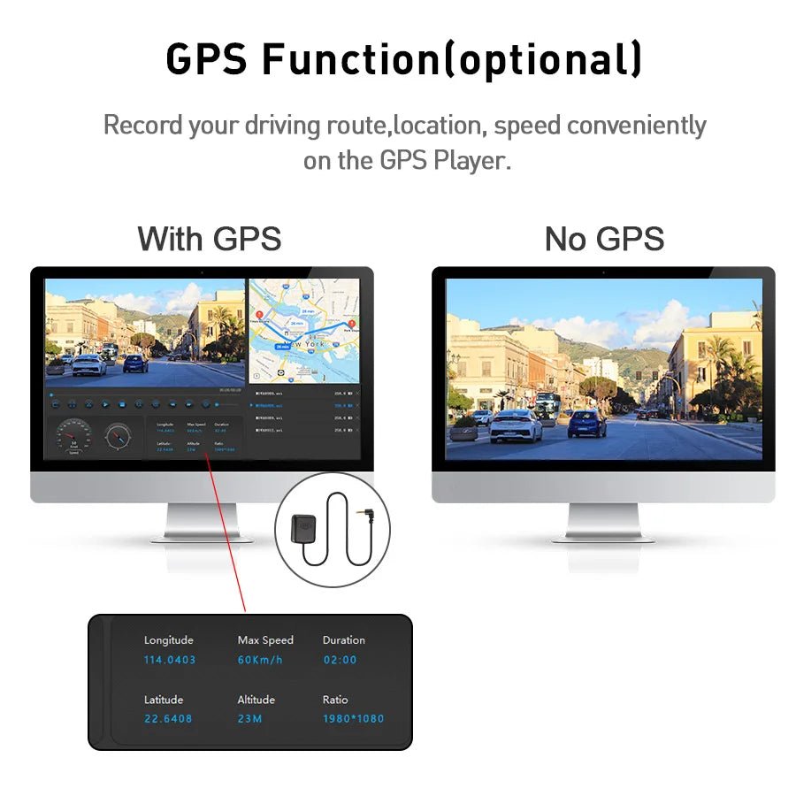 E - ACE 2K Car DVR WIFI GPS Mirror - Night Vision 24H Parking 1080P Front Cam Plus