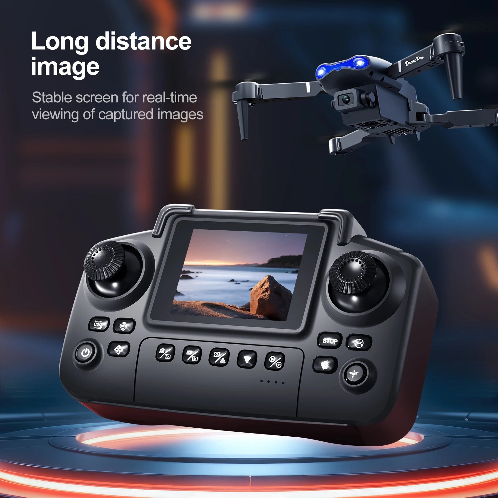 E88 E99 Drone Screen Remote Quad - Dual Camera 4K Video Real Time View Compactly