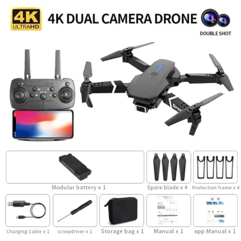 E88 Foldable Mini Drone - 4K Camera WiFi FPV Pro Quadcopter For All Ages Worldwide