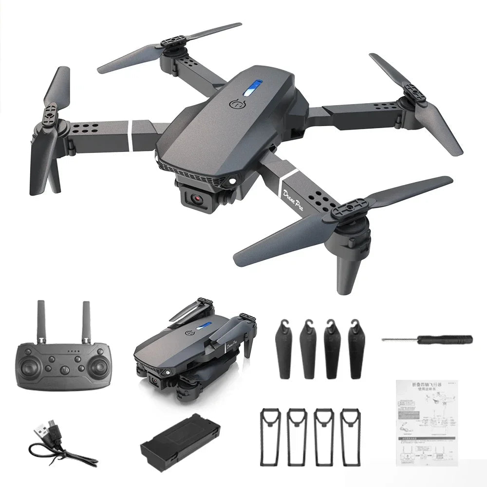 E88 Professional Mini Remote Drone - Foldable 4K HD FPV Quadcopter For Beginners
