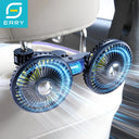 Eary Car Backseat Fan Dual Headrest 3 Speed Cooling 2000mAh Keeps Kids Cool