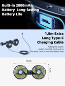 Eary Car Backseat Fan Dual Headrest 3 Speed Cooling 2000mAh Keeps Kids Cool