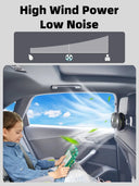 Eary Car Backseat Fan Dual Headrest 3 Speed Cooling 2000mAh Keeps Kids Cool
