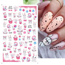 Easter Bunny Nail Stickers Playful Design for Festive Nails