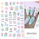 Easter Bunny Nail Stickers Playful Design for Festive Nails