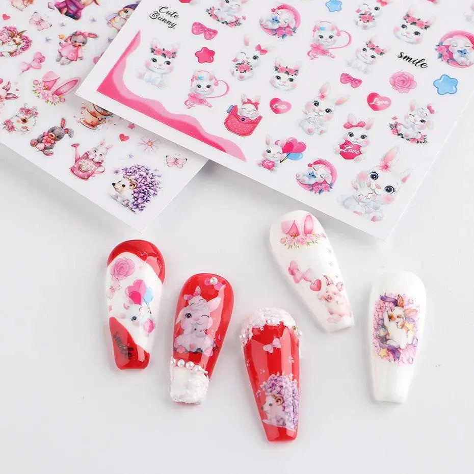 Easter Bunny Nail Stickers Playful Design For Festive Nails