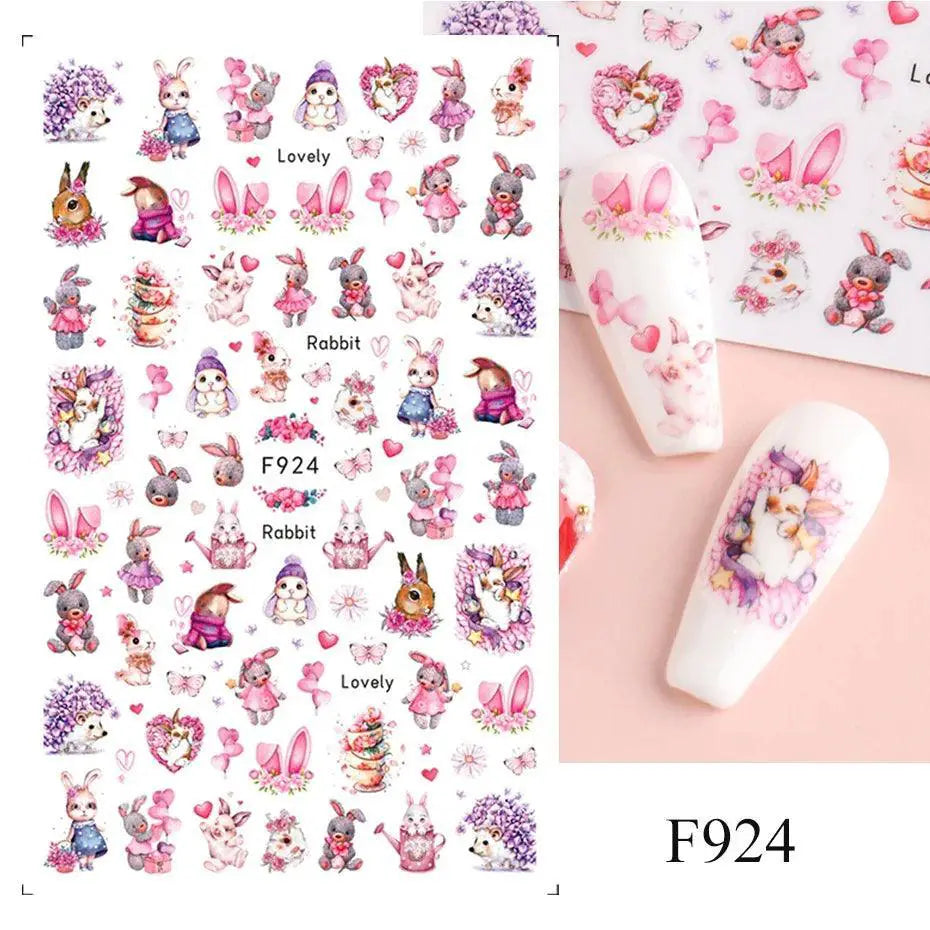 Easter Bunny Nail Stickers Playful Design For Festive Nails