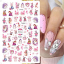 Easter Bunny Nail Stickers Playful Design for Festive Nails