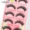 Eco-Friendly 3D Mink Wispy Lashes Set - 5 Pairs Long