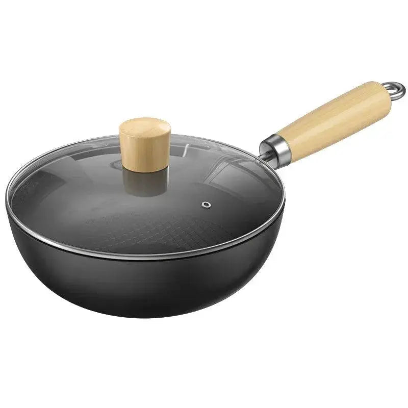 Eco Friendly Non Stick Cast Iron Wok Pan For Cooktops