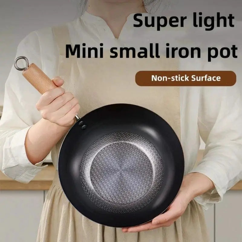 Eco Friendly Non Stick Cast Iron Wok Pan For Cooktops