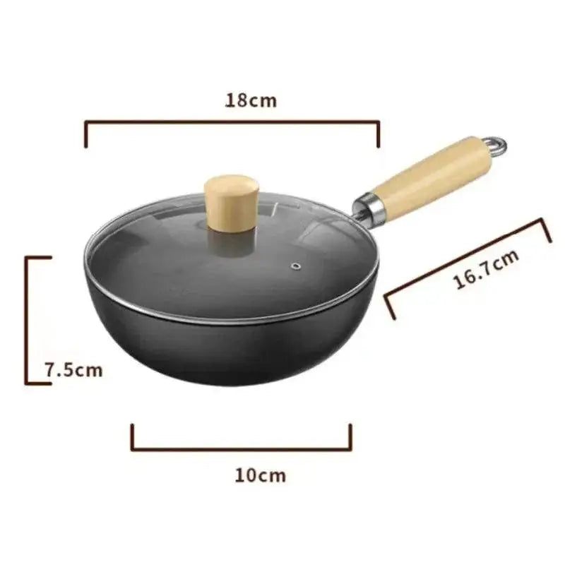 Eco Friendly Non Stick Cast Iron Wok Pan For Cooktops