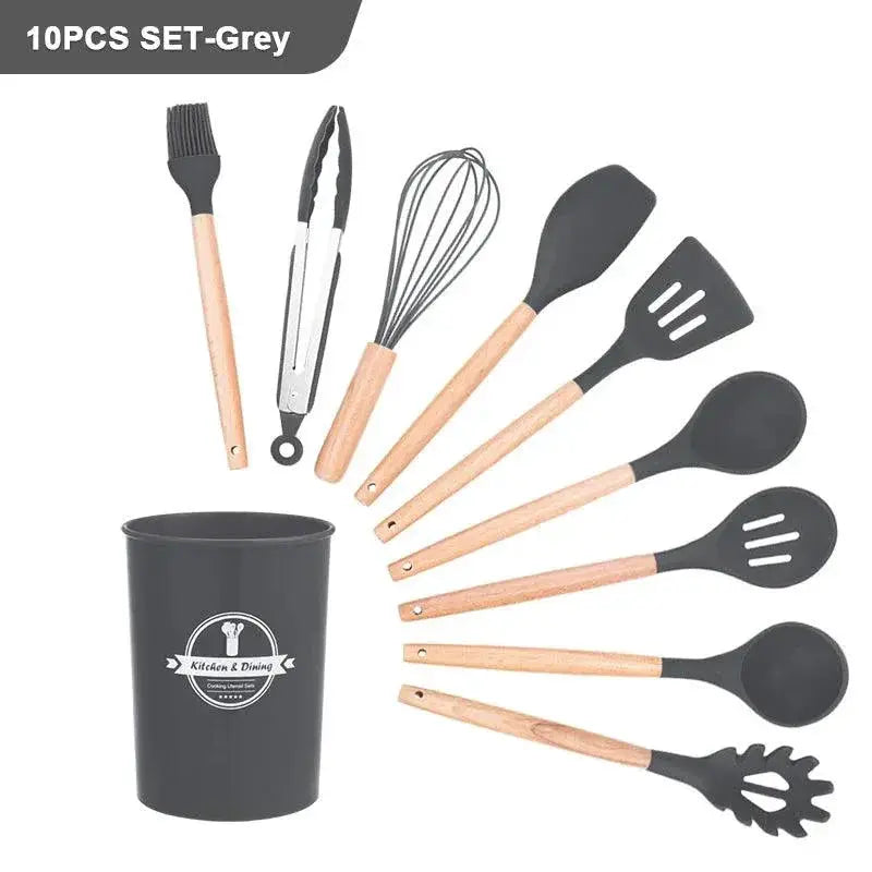 Eco Friendly Silicone Kitchen Utensils With Wooden Handles — product view 10
