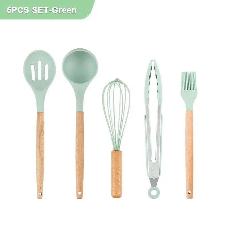 Eco Friendly Silicone Kitchen Utensils With Wooden Handles — product view 8