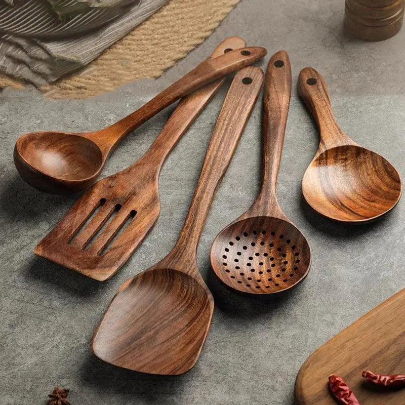 Eco Friendly Teak Wood Spatulas For Non Stick Cookware