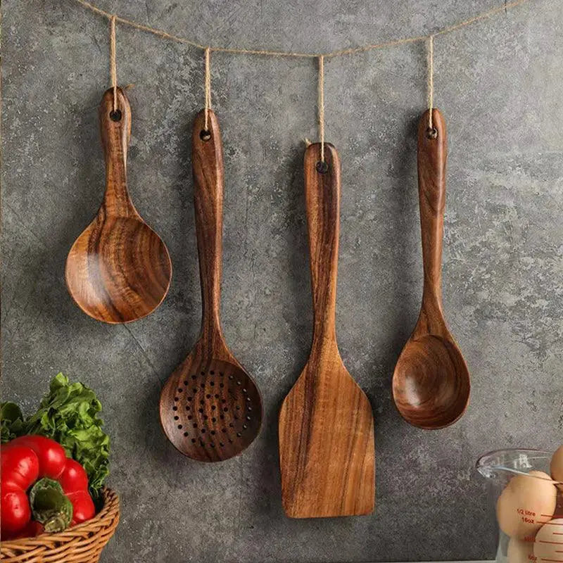 Eco Friendly Teak Wood Spatulas For Non Stick Cookware
