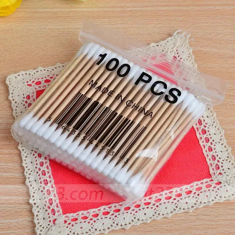 Eco - Friendly Wooden Cotton Swabs for Makeup and Crafts