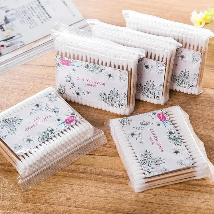 Eco - Friendly Wooden Cotton Swabs for Makeup and Crafts