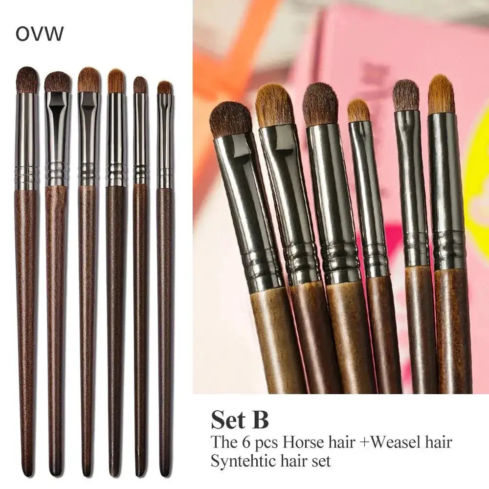 Effortless Blending Goat Hair Eye Makeup Brushes Set 6 Pcs
