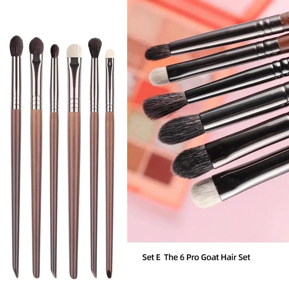 Effortless Blending Goat Hair Eye Makeup Brushes Set 6 Pcs