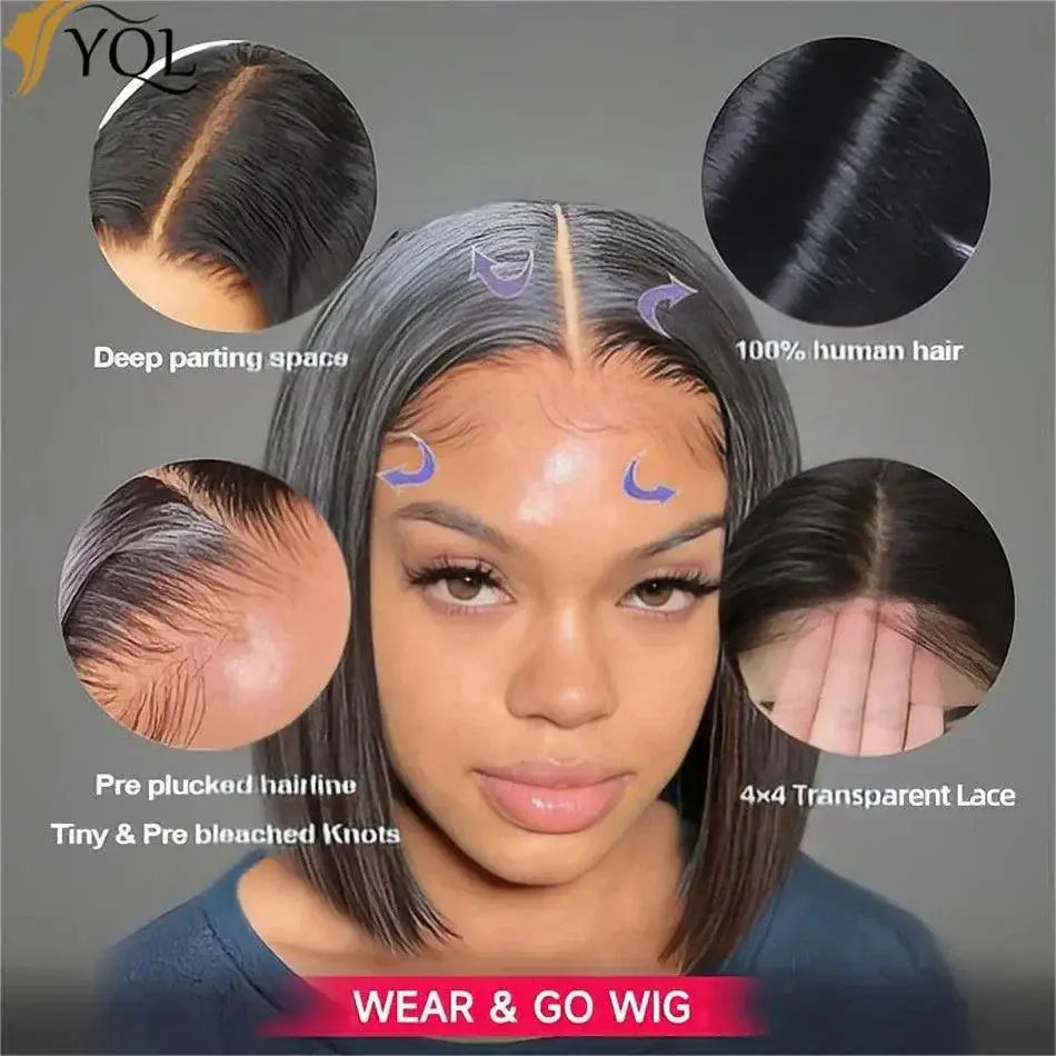 Effortless Elegance Premium Bob Wig Transparent Lace