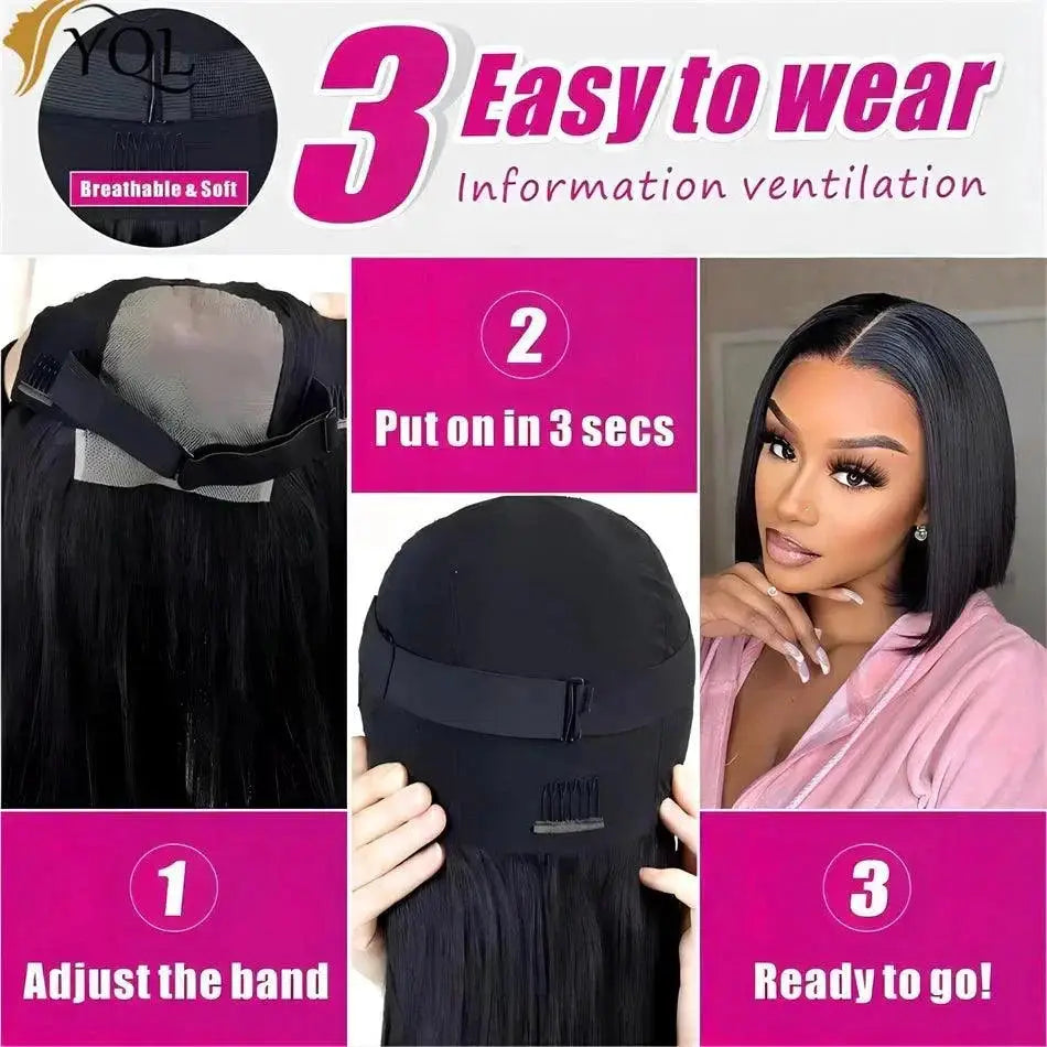 Effortless Elegance Premium Bob Wig Transparent Lace