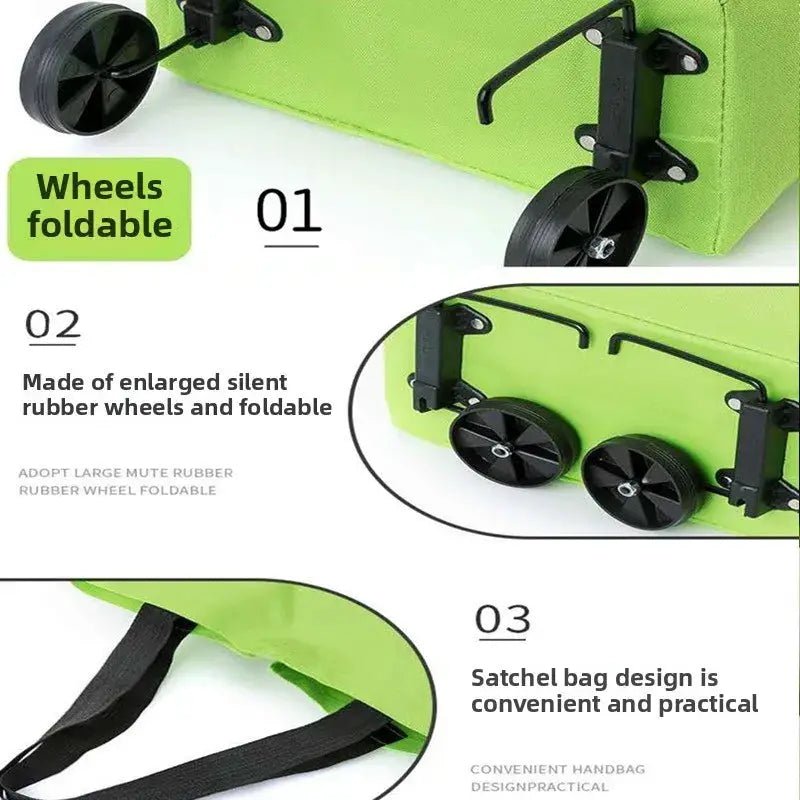 Effortless Shopping On The Go With Portable Foldable Shopping Cart With Wheels