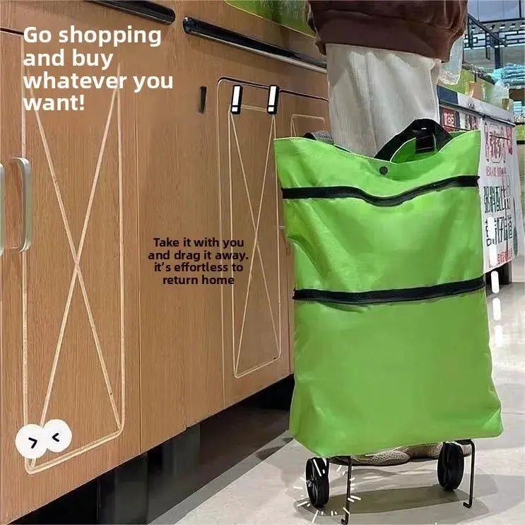 Effortless Shopping On The Go With Portable Foldable Shopping Cart With Wheels