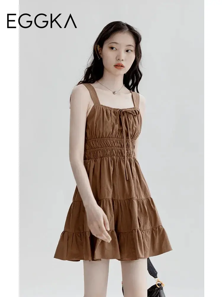 Eggka Bandage Sling Dress Versatile Womens Fashion Pick