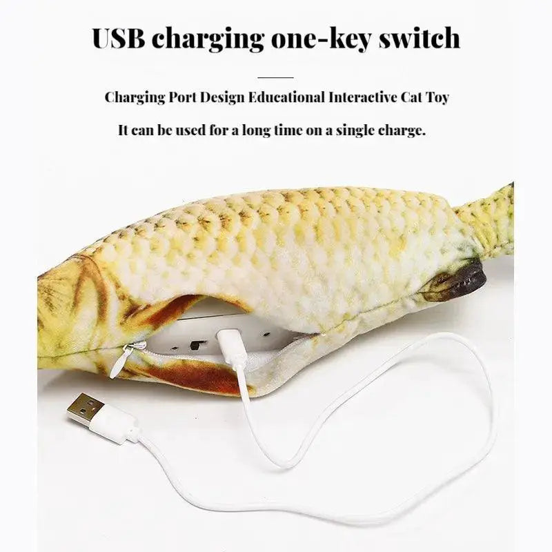 Electric Cat Toy Fish Swing Dance USB Charging Fun Toy