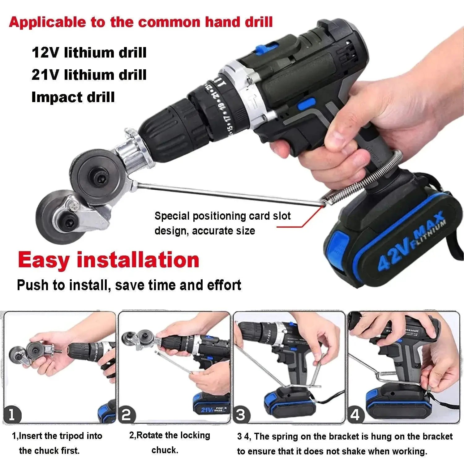 Electric Drill Plate Cutter Attachment Double Headed Cutter